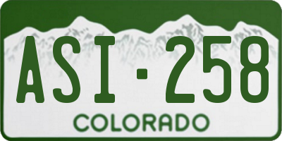 CO license plate ASI258