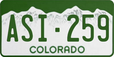 CO license plate ASI259