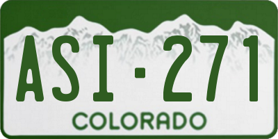 CO license plate ASI271