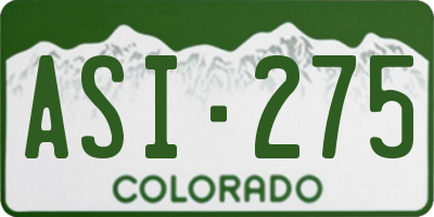 CO license plate ASI275