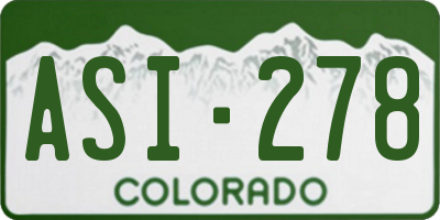 CO license plate ASI278