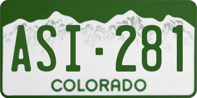 CO license plate ASI281