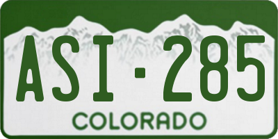 CO license plate ASI285