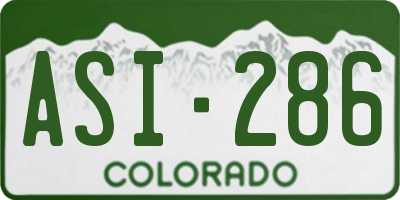 CO license plate ASI286