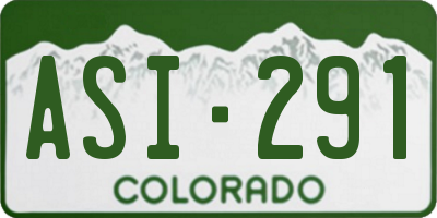 CO license plate ASI291