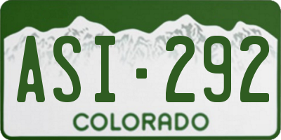 CO license plate ASI292