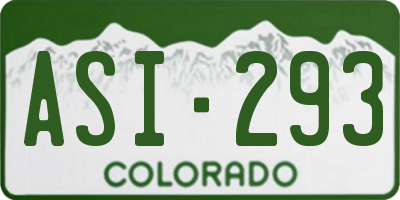 CO license plate ASI293
