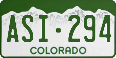 CO license plate ASI294