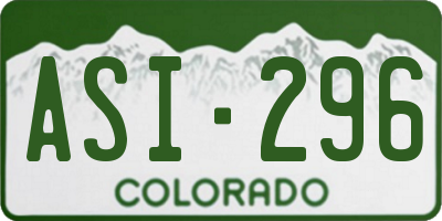 CO license plate ASI296