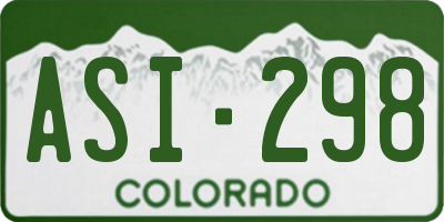 CO license plate ASI298