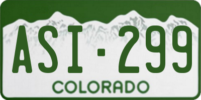 CO license plate ASI299