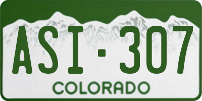 CO license plate ASI307