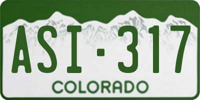CO license plate ASI317