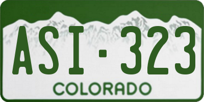 CO license plate ASI323