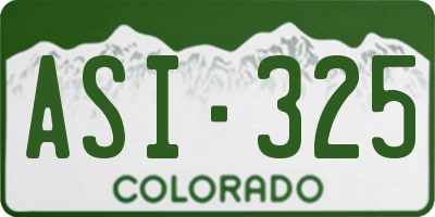 CO license plate ASI325