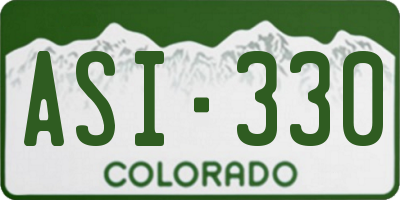 CO license plate ASI330