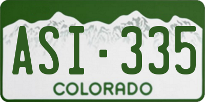CO license plate ASI335
