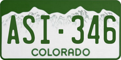 CO license plate ASI346