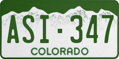 CO license plate ASI347