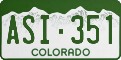 CO license plate ASI351