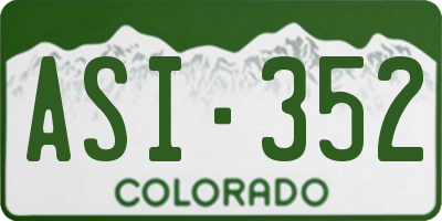 CO license plate ASI352