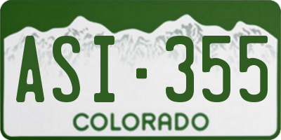 CO license plate ASI355