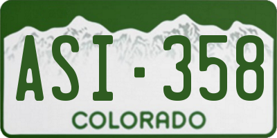 CO license plate ASI358