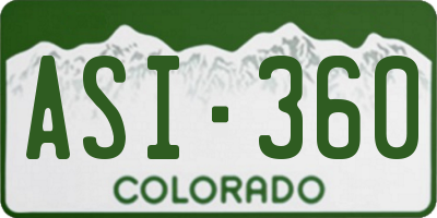 CO license plate ASI360