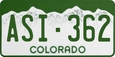 CO license plate ASI362