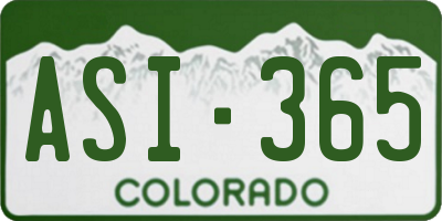 CO license plate ASI365