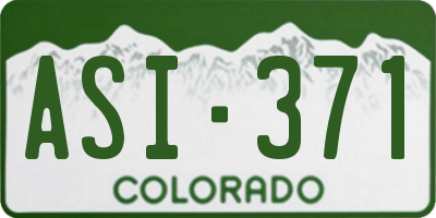 CO license plate ASI371