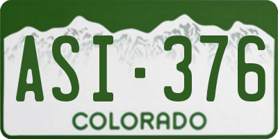 CO license plate ASI376