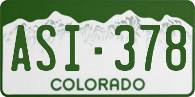 CO license plate ASI378