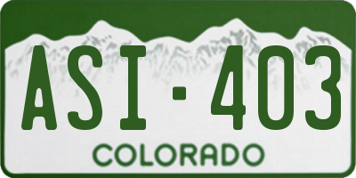 CO license plate ASI403