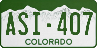 CO license plate ASI407