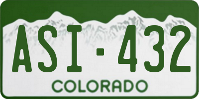 CO license plate ASI432