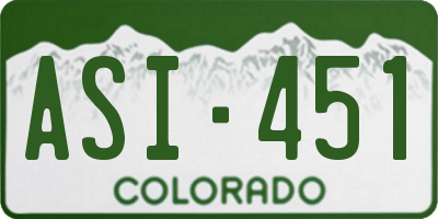 CO license plate ASI451