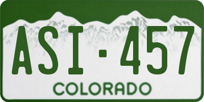 CO license plate ASI457