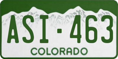CO license plate ASI463
