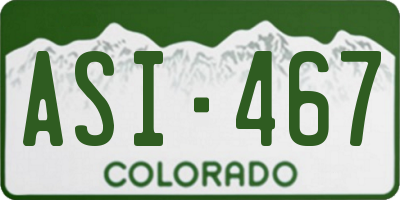 CO license plate ASI467
