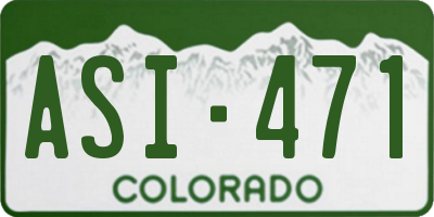 CO license plate ASI471