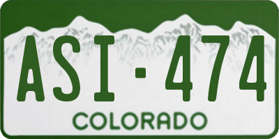 CO license plate ASI474
