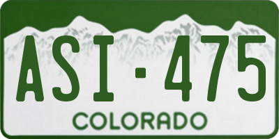 CO license plate ASI475