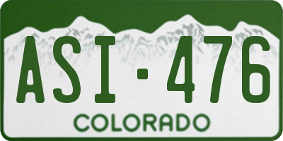 CO license plate ASI476