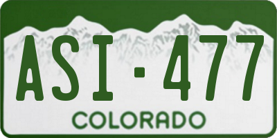 CO license plate ASI477