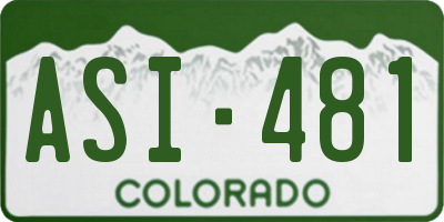 CO license plate ASI481