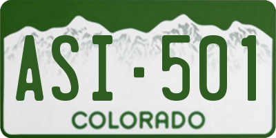 CO license plate ASI501