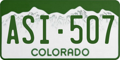 CO license plate ASI507