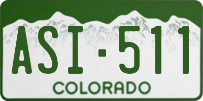 CO license plate ASI511