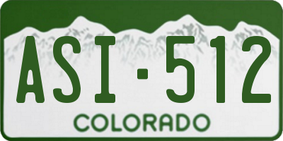CO license plate ASI512